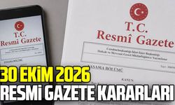 30 Ekim 2026 Resmi Gazete kararları