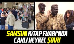 Samsun Kitap Fuarı’nda canlı heykeller ilgi gördü