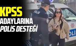 Samsun’da polis ekiplerinden KPSS adaylarına destek