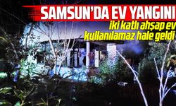 Samsun'da iki katlı ahşap ev alevlere teslim oldu
