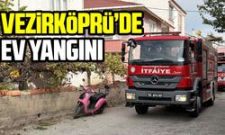 Samsun Vezirköprü'de evde yangın meydana geldi
