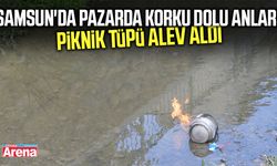 Samsun'da çay yapmak isterken tüp alev aldı!