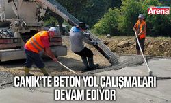 Canik’te beton yol çalışmaları devam ediyor