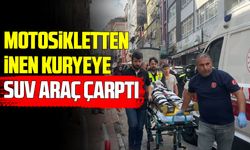 Samsun’da motosikletten inen kuryeye SUV araç çarptı