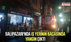 Salıpazarı'nda iş yerinin bacasında yangın
