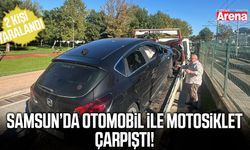 Samsun’da otomobil ile motosiklet çarpıştı!