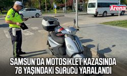 Samsun’da motosiklet kazasında 78 yaşındaki sürücü yaralandı