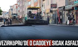 Samsun Vezirköprü’de o caddeye sıcak asfalt