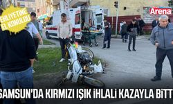 Samsun'da kırmızı ışık ihlali kazayla bitti