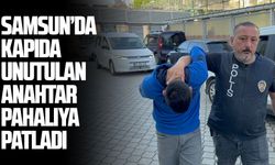 Samsun'da anahtarı üzerinde bırakılan şahıs şoka uğradı
