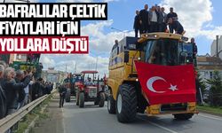 Bafra'da çeltik üreticilerinden protesto konvoyu