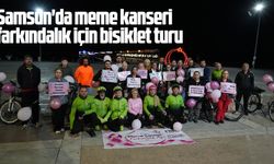 Samsun'da meme kanseri farkındalık için bisiklet turu