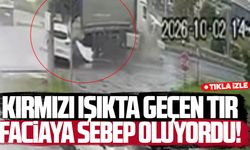 Samsun'da kırmızı ışıkta geçen tır iki araca çarptı