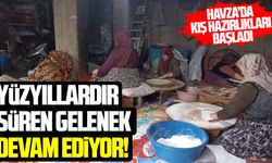 Havza'da imece usulü yufka geleneği devam ediyor