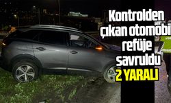 Samsun'da kontrolden çıkan otomobil refüje savruldu