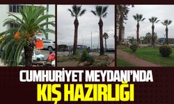 Samsun Cumhuriyet Meydanı’nda kış hazırlığı