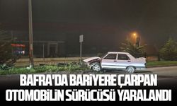 Bafra'da bariyere çarpan otomobilin sürücüsü yaralandı