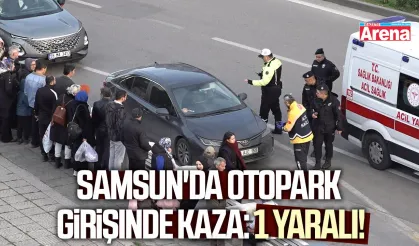 Samsun'da otopark girişinde kaza!