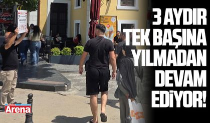 3 aydır tek başına Samsun'da İsrail'i protesto ediyor