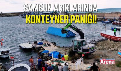 Samsun açıklarında denizde sürüklenen konteyner bulundu