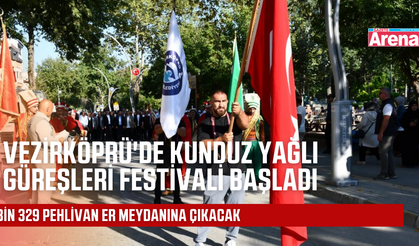 Vezirköprü'de Kunduz Yağlı Güreşleri Festivali başladı