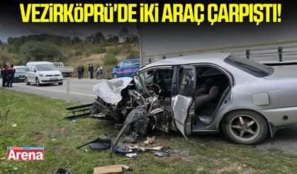 Vezirköprü'de iki araç çarpıştı!