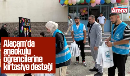 Alaçam’da anaokulu öğrencilerine kırtasiye desteği