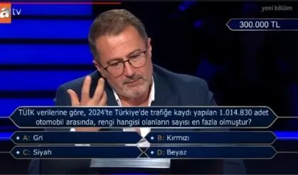 TÜİK Verilerine Göre 2024'te Türkiye'de Trafiğe Kaydı Yapılan 1.014.830 Adet Otomobil Arasında Rengi Hangisi Olanların Sayısı En Fazla Olmuştur?