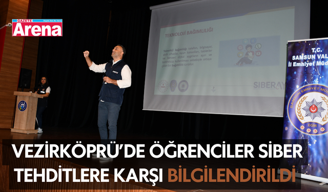 Vezirköprü’de öğrenciler siber tehditlere karşı bilgilendirildi