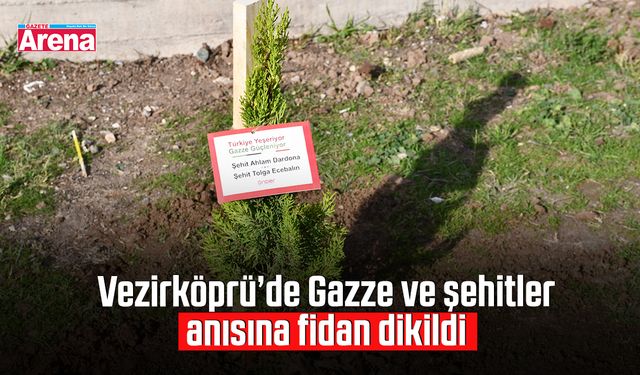 Vezirköprü’de Gazze ve şehitler anısına fidan dikildi