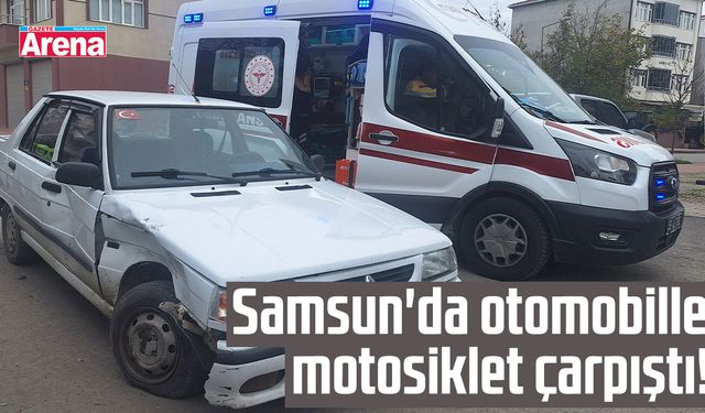 Samsun'da otomobille motosiklet çarpıştı!