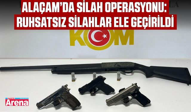 Alaçam’da silah operasyonu: Ruhsatsız silahlar ele geçirildi