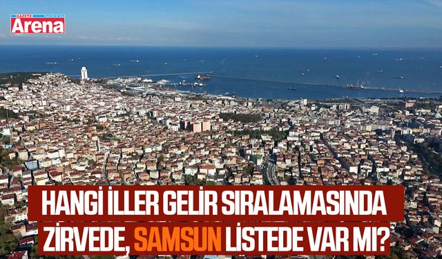 Hangi iller gelir sıralamasında zirvede, Samsun listede var mı?