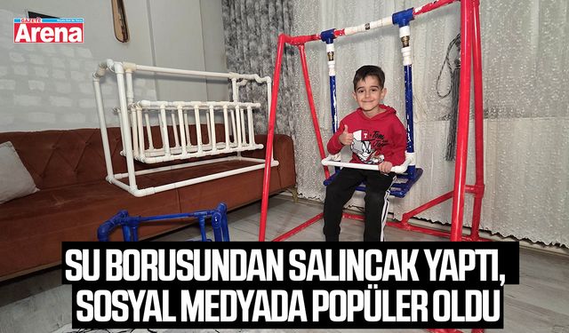 Su borusundan salıncak yaptı, sosyal medyada popüler oldu