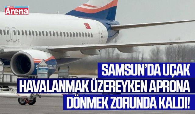 Samsun'da uçak havalanmak üzereyken aprona dönmek zorunda kaldı