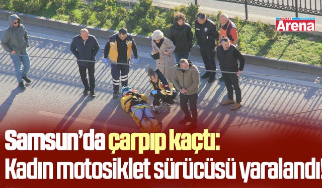 Samsun’da motosikletliye çarpan pikap kaçtı!