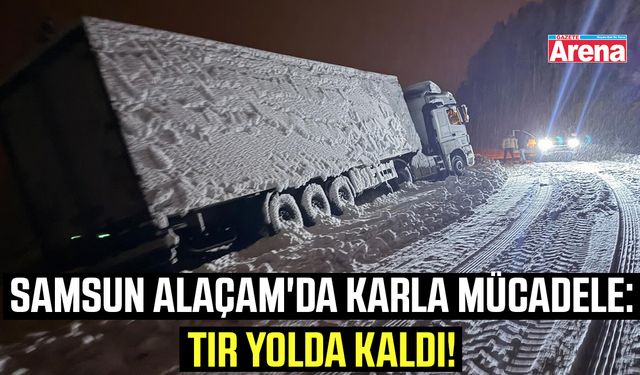 Samsun Alaçam'da karla mücadele