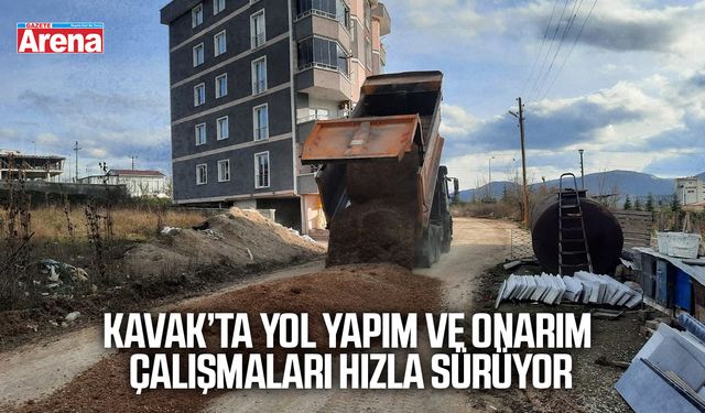 Kavak’ta yol yapım ve onarım çalışmaları hızla sürüyor