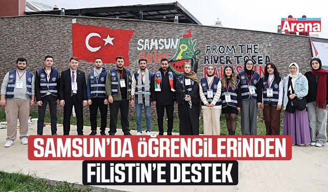 Samsun’da öğrencilerinden Filistin’e destek