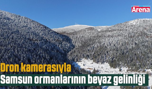 Dron kamerasıyla Samsun ormanlarının beyaz gelinliği