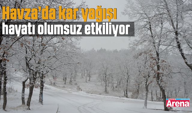 Havza’da kar yağışı hayatı olumsuz etkiliyor