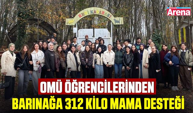 OMÜ öğrencilerinden barınağa 312 kilo mama desteği