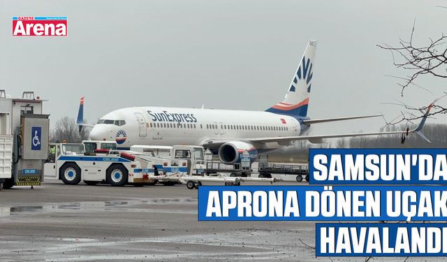 Samsun'da aprona dönen uçak havalandı