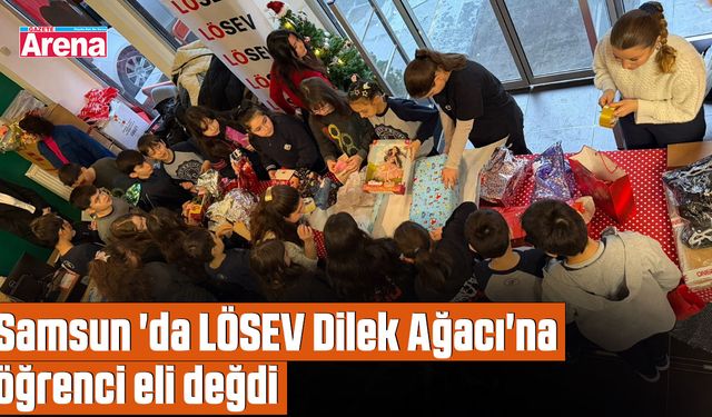 Samsun 'da LÖSEV Dilek Ağacı'na öğrenci eli değdi