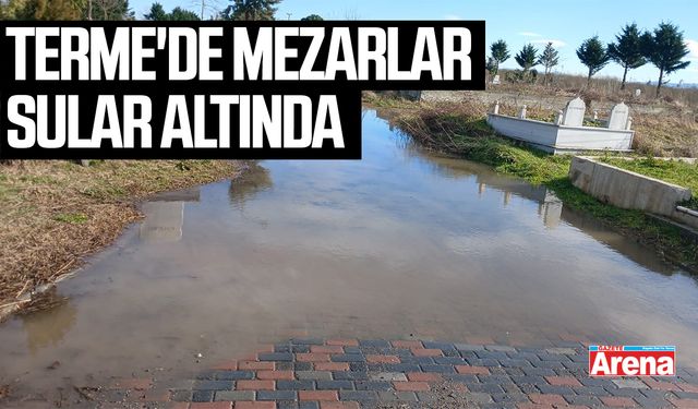 Terme'de mezarlar sular altında