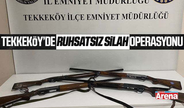 Tekkeköy’de ruhsatsız silah operasyonu