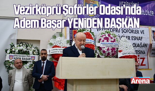 Vezirköprü Şoförler Odası’nda Adem Başar yeniden başkan
