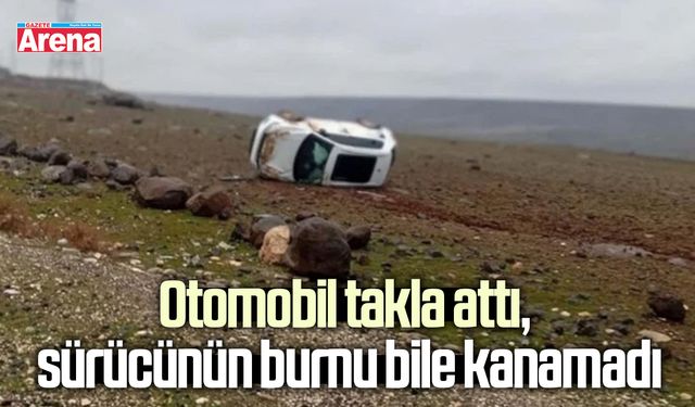 Otomobil takla attı, sürücünün burnu bile kanamadı