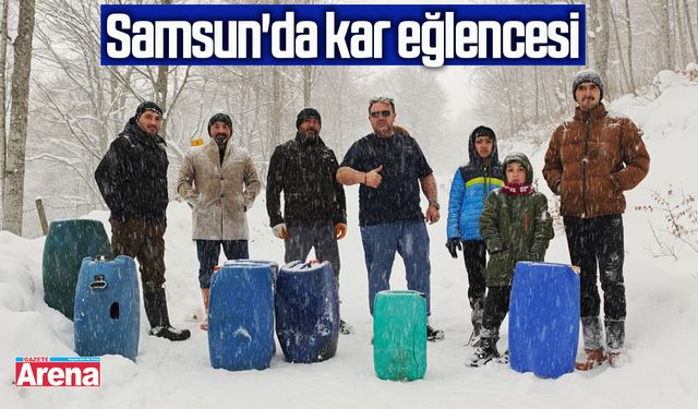 Samsun'da kar eğlencesi
