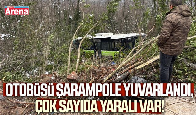 Otobüsü şarampole yuvarlandı, çok sayıda yaralı var!